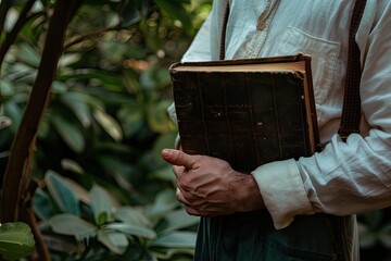 a researcher with a book in his hands, a scientist 