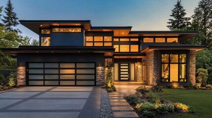 Fototapeta premium Luxurious new construction home in Bellevue, Washington