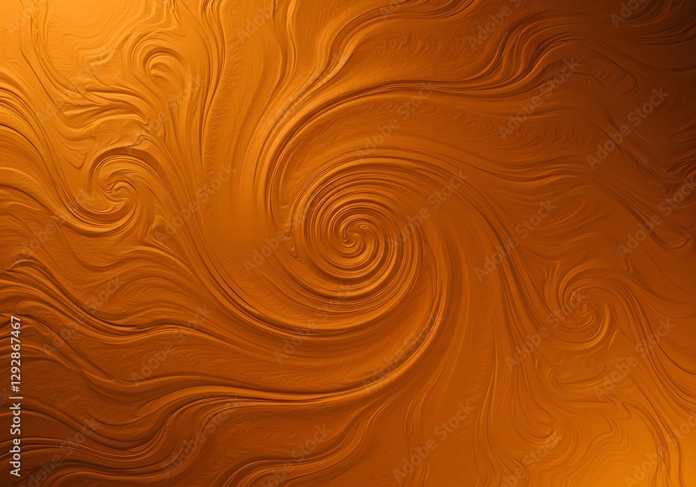 Poster swirling patterns in golden hues: an abstract exploration of motion and texture
