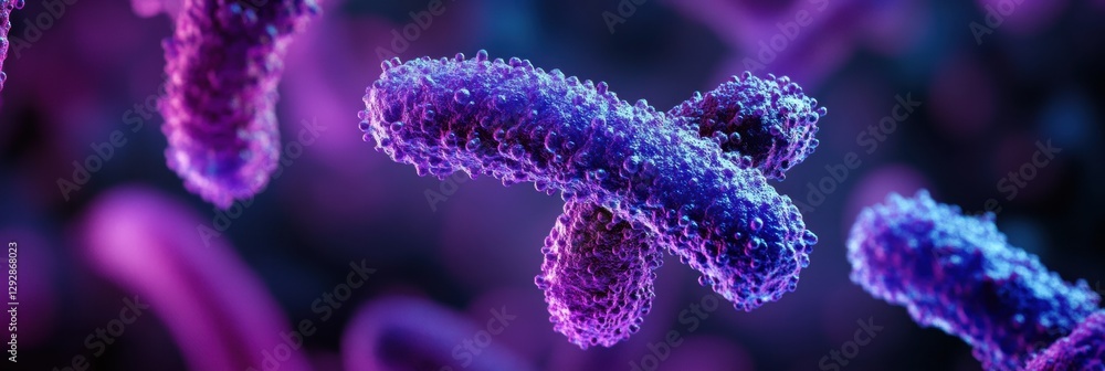 Poster exploring the intricate structure of botulinum toxin molecules in vibrant 3d rendering. generative a