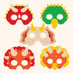 Dinosaur Mask Cartoon Icon Illustration