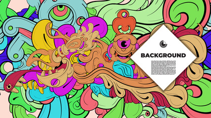 Bright and colorful abstract vector background with unique fractal shapes, perfect for posters, banners, and fabric print projects.