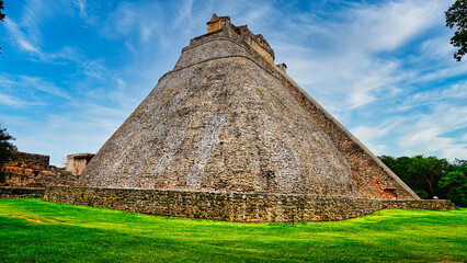 North view of the Unique elliptical sided Great Pyramid of the Magician or Dwarf, built by the...