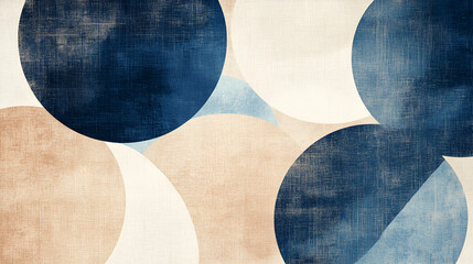 Minimalist Overlapping Circles with a Textured Effect, Light and Airy Pastel Background for Creative Use