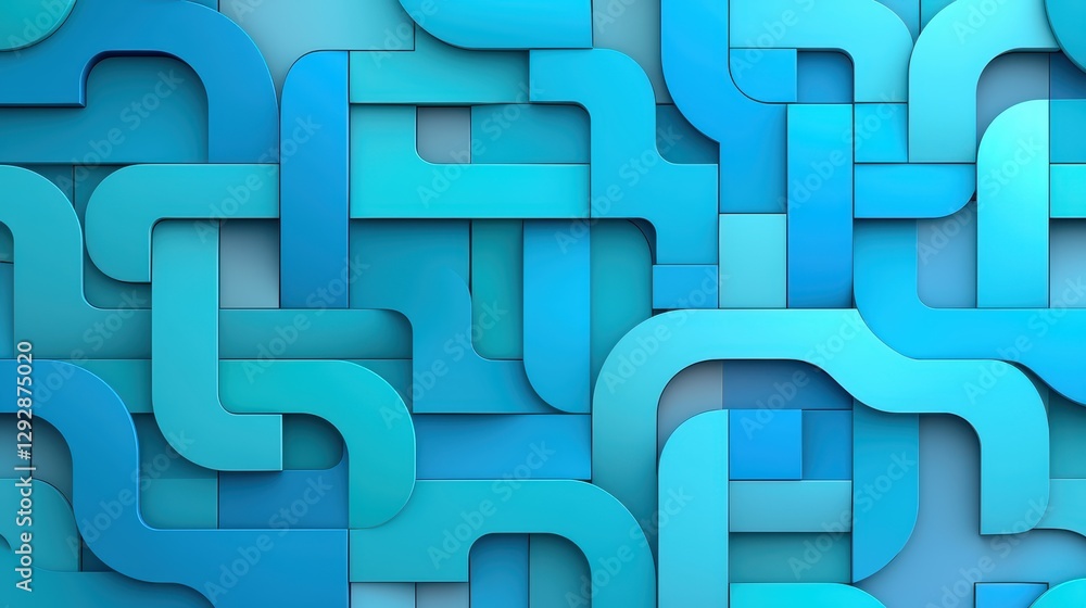 Poster dynamic blue abstract background with overlapping shapes for modern design and digital art