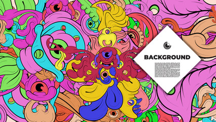 Eye-catching abstract vector wallpaper with vibrant colors and intricate fractal designs, ideal for posters, banners, and fabric prints.