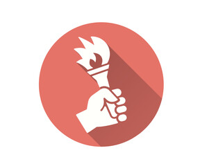 Communication flat icon. Simple illustration with long shadow for graphic and web design.