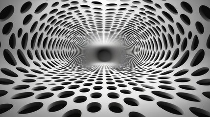 Mesmerizing monochrome spiral, abstract swirling pattern in black and white for contemporary design backgrounds digital art projects