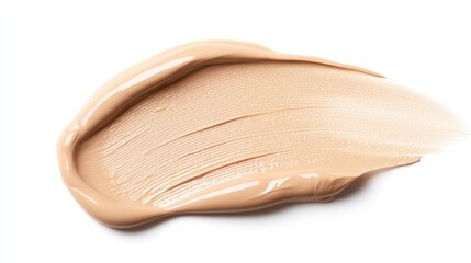 Light Beige Foundation Smudge on White Background