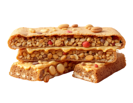 Deliciously Nutritious Snack Bars Loaded with Nuts and Seeds in a Vibrant Arrangement