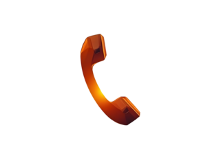 Stylized Orange Telephone Receiver with a Modern Look Against a Clean Background