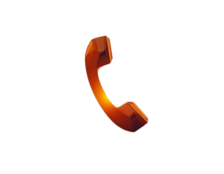Stylized Orange Telephone Receiver with a Modern Look Against a Clean Background - Powered by Adobe