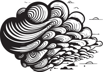 Fototapeta premium Eternal Clouds: The Dance of Ink and Sky 