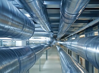 Fototapeta premium Interior air duct system for airflow in the store