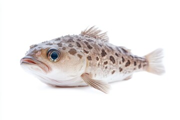 Naklejka premium Isolated fugu on white backdrop
