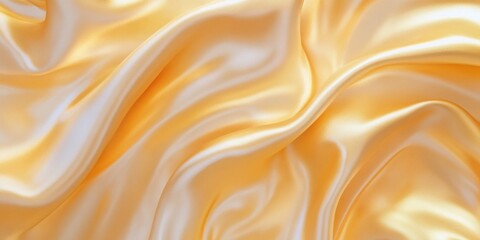 Fototapeta premium Golden Silk's Flow: Capture the allure of luxurious golden silk, rippling and shimmering in soft light, evoking feelings of elegance, opulence, and tactile sensation. 