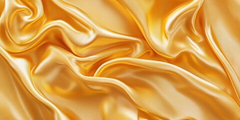 Fototapeta premium Golden Fabric: Luxurious, shimmering golden fabric with flowing folds and subtle highlights, creating an image of opulence and elegance.