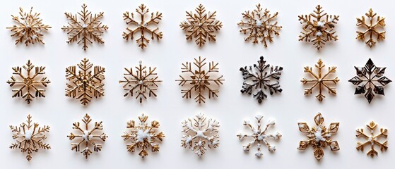Elegant collection of decorative snowflakes in various designs