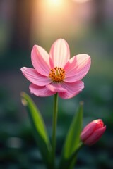 Fototapeta premium Soft focus spring flower, asymmetrical blur, holiday vibe, celebration, floral