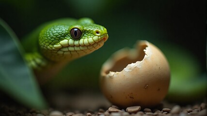 Green Snake and Egg