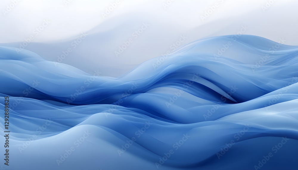 Poster abstract flowing blue shapes create smooth waves and undulations