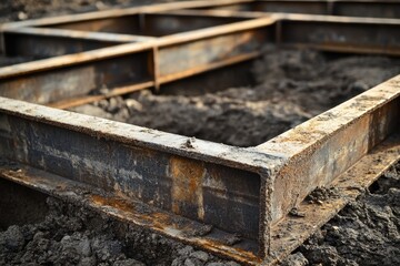 Obraz premium Metal and molded frames for building foundations