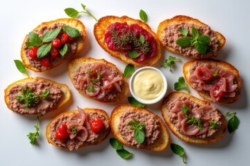 Delectable Crostini with Liver Pate Arrangement