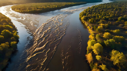 Merging Rivers Seen From The