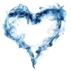 A heart-shaped smoke formation isolated on a white background