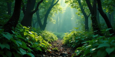 Dense foliage covered in dark woody growths, overgrown wilderness, plant life, forest undergrowth