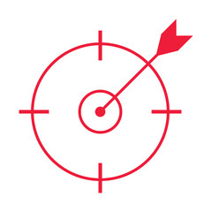 Red gun Sight Crosshairs Bullseye Isolated Vector. crosshair and sight symbol isolated with white background.