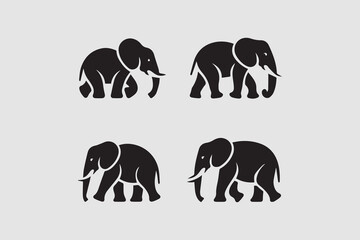 Elephant Silhouettes Gentle Giants of the Wild vector