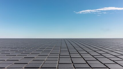 Fototapeta premium Empty paved plaza under clear sky. Use Stock photo