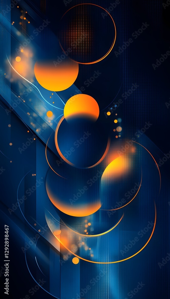 Fototapete circular elements and soft light create a modern digital art