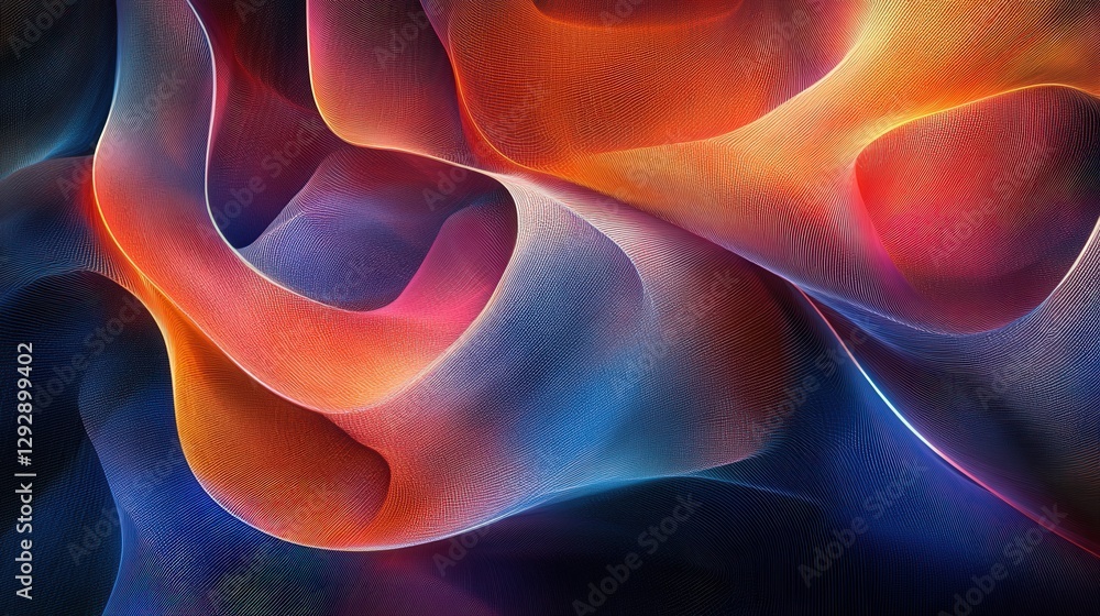 Poster abstract colorful waves blending in vibrant hues, creating a dynamic visual experience