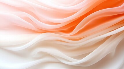 Fototapeta premium Peach and white fabric waves, soft texture background
