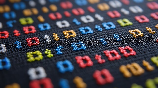 Colorful binary code fabric texture