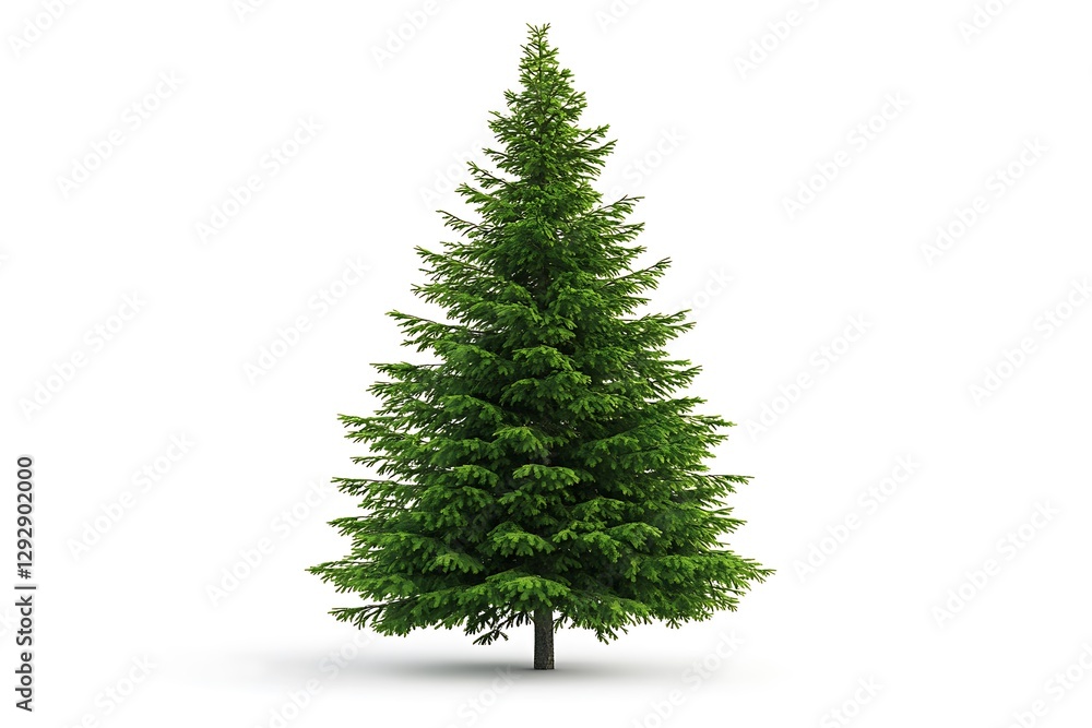 Poster fir tree isolated on white background. clipping path included.