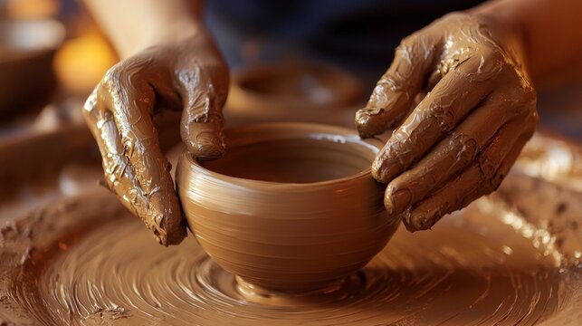 Creative Pottery Class: Students Crafting Ceramic Masterpieces with Hands-on Guidance