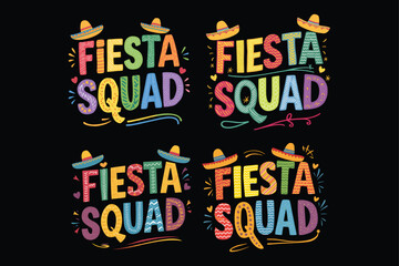 Vibrant Fiesta Squad: Bold, Colorful Celebration  