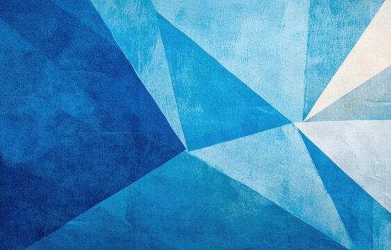 Minimal geometric composition with blue watercolor paper texture, abstract shapes and clean lines for digital branding, wall art, and mobile apps.