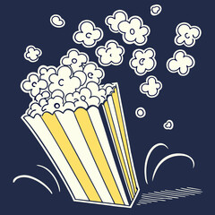 vector illustration of a bowl of popcorn