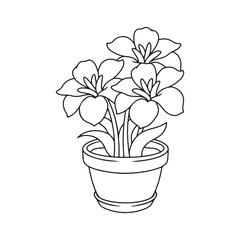 cute flowers in ceramic pot vector illustration designicon vector illustration design