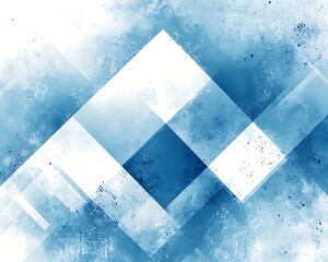 Blue abstract geometric watercolor texture