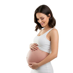 Happy Pregnant Woman, transparent PNG, isolated, cut-out