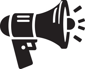 simple black megaphone icon silhouette