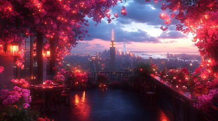 Romantic Rooftop NYC Sunset Dinner