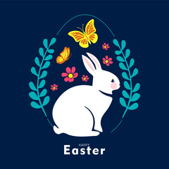 Happy easter vector illustration. it is suitable for card, banner, or poster