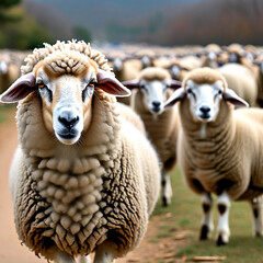 Fototapeta premium sheep and lambs