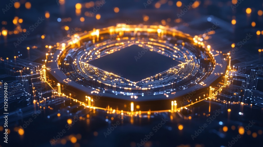 Poster illuminated central processing unit circuitry design